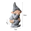 Europejska Symulacja żywicy ogrodowej Śmieszne Gnome Miniaturowy Niegrzeczny Krasnolud Posąg Figurki Wyświetlacz Mold Craft Home Ogród Dekoracji C0220