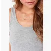 Women's T-Shirt Sellers Casua In 2022 Deep V At Back Spring And Summer Sexy Open Slim Stretch Cotton Vest 202214