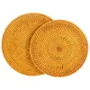 Mats Pads 2pcs rattan splot kubka ręcznie robione rzemieślnicze rzemieślniki