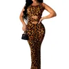 Women Dresses Summer Vestido De Mujer Sweet Girl Leopard Printed Elegant Hollow Out Party Night Club Robe Sexy Outfits 210525