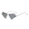 new triangle Rimls Sunglass Men Women 2021 Fashion Shad UV400 Vintage Glass