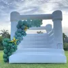 4x4 rodzinne trampoliny nadmuchiwane białe skocznia ślubna Pvc Dmakierowy zamek/księżyc Bounce House/Bridal Bounce House