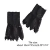 Five Fingers Gloves Literary Fresh Women Floral Lace Horn Cuff Imitation Pearl Button Fake Sleeve