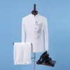 MEN039S -Anzüge Blazer Chinese Drache Stickerei Männer tragen Hochzeitsbräutigam Smoking MENS STEIL HALLAR PROM Bühnenbühnen Kostüm mit Pants8481510