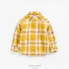 The Baby Boy Girl Voeg meer Wol Shirt Winter Kinderen Warm Plaid Lange mouw Coat 210713