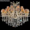 Big Gold Chandeliers Indoor Lighting Fixture Classical 24 lights Lampshade Clear Maria Theresa Crystal Pendant Lamp for Foyer Lobby Villa