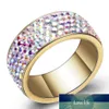 5 rangées de bijoux en cristal en gros couleur or anneaux de mariage en acier inoxydable prix usine conception experte qualité dernier style statut d'origine