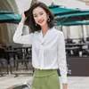純粋な色のプラスサイズの女性のシャツ高品質の秋と冬のプロのオフィスの女性長袖の底打ち210527
