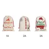 Juldekorationer 70x50 cm Santa Claus Presentväska Candy Reindeer Letter Print Drawstring 2021 Hem År Noel