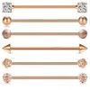 Barbell 35mm 1 3/8 38mm 1 1/2 Pouce Barre de Piercing Industrielle pour Femme Men14G 4-6PC Acier Chirurgical