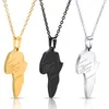 Colliers Pendentifs Jewelryhip Hop Afrique Collier En Acier Inoxydable Irregar Cartes Africaines Pendentif Or Sier Chaîne Pour Hommes Femmes Éthiopien Juif