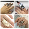 Mode män Kvinnor Ringmetall Joint Armor Finger Ring Rock Punk Ai Yazawa Nana Cosplay Prop Jewerly Justerbara Ringar för Present H1011