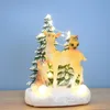 Juldekorationer Glödmusik Ornaments Resin Santa Claus / Snowman / Deer på året Skrivbordsbordet prydnad Chri Q6b2