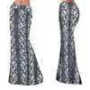 التنانير Haoohu 2021 Fashion Maxi Long Skirt Length Lidies Ladies High High Werist Women Snake Print Boho Vintage