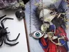 Vintage Brons Turkish l Evil Devil Eyes Halsband Pendel Punk BFF Statement Steampunk Choker För Kvinnor Häxa Gotisk Smycken Present