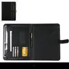 A4 Fichier Organisateur Portefeuille Dossier Document Sacs En Cuir PU Bloc-Notes Multi-fonction Porte-Carte Stylo Fichier Clip Calculatrice Mémo 370 V2