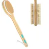 Brosse de bain-douche double face à long manche, épurateur de dos, exfoliant corporel, poils doux et rigides, brossage humide et sec XBJK2112