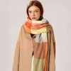 fashion winter ladi plaid tassel pashmina shawls cashmere scarf for women