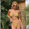 Kvinnors badkläder Pure Color Bikini Set 2021 Baddräkt Feminin Split lågmästar Halter Tvådelar Kvinnor som lyser