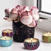 8st Nordic Tea Candle Dekorativa DIY Soja Wax Naturligt landskapsarkitektur råmaterial doftljus med tenn kan te ljushållare H1222