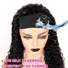 Lace Wigs Headband Wig Human Hair Water Wave Full Remy Glueless Half Natural For Women Yepei