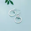 Minimalisme Geometrische Cirkel Dangle Earring voor Vrouwen 925 Sterling Zilver C-Shape Drop Fine Sieraden Design 210707