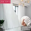 FISH TOWN Sentez-vous lisse et doux au toucher luxueux en mousseline de soie solide rideaux transparents pour salon chambre fenêtre voiles tulle rideau 210712