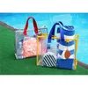 Sommar barns stora kapacitet transparent simning mode vattentät utomhus resa tvätt kosmetiska väskor baddräkt lagring handväska llf