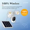 ESCAM QF609 Floodlight zasilany Solar 1080p Bateria bezprzewodowa 1000LM Floodlight Cloud Storage Camera z 12000 mAh Akumulatory Colo