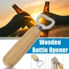 Wooden Handle Handheld Bartender Bottle Opener Wine Beer Soda Glass Cap Openers Kitchen Bar Tools Creative Corkscrew