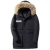 Dam Jacka Män Vinter Varm Hooded Raccoon Fur Collar Vit Duck Down Overcoats Man Casual Vindskydd Kamouflage Mens Jackor G1115