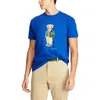 American Print Bear Wysokiej jakości 100% bawełniany zaokrąglenia T-shirt Mężczyźni i kobiety projektantki krótko-rękawoeved Casual T-shirt US S-3XL2205