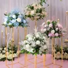 Party dekoration glänsande guldpläterad bröllop centerpiece bakgrund Tall metall järn geometrisk blomma står yudao1574