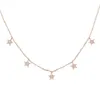 CUTE cz star charm 5 pcs Star gold silver color lovely girl women charm necklaces 925 sterling silver high quality cz jewelry Q0531