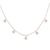 Leuke CZ Star Charm 5 Stks Ster Goud Zilver Kleur Mooie Meisje Vrouwen Charme Kettingen 925 Sterling Zilveren Hoge Kwaliteit CZ Sieraden Q0531