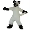 Weißes Husky-Fuchs-Hundemaskottchenkostüm mit langem Fell, Karneval, Halloween-Geschenke, Unisex-Erwachsene, ausgefallenes Partyspiel-Outfit, Feiertagsfeier, Cartoon-Charakter-Outfits