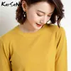 Pull en cachemire jaune pour femmes pulls femme rose laine hiver femme pull à tricoter pulls tricotés pull 211123