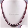 Necklaces & Pendants Natural Garnet Graduated Round Beads Necklace 17 Inch Jewelry For Gift F190 Chains Drop Delivery 2021 Wyx0N