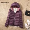 SEDUTMO Winter Duck Down Coat Women Ultra Light Hooded Jackets Two Side Wear Spring Puffer Jacket ED602 211011