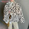 Aelegantmis vintage faux päls leopard jackor kvinnor konstgjord mink tjock kappa vinter casual mode lösa ytterkläder ry 210607