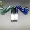 Tråd Pyrex Oljebrännare Glasrör 14mm 18mm Man Fmale Färg för Hookah Dab Rigs Vattenrör