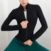 Running Jackets Women Sport Full Zipper Long Sleeves Coats Slim Shirts Daily Yoga Crop Tops