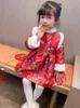 Girl039s Abiti Baby Girl Dress Inverno 2021 Anno Tangsuit Bambini Abbigliamento per bambini Ragazze trapuntato Rosso Hanfu Stile cinese Cheongs9356229