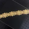 Rzeźbione metalowe łańcuchy biżuterii metalowej Gold Plating Morocco Chic Caftan Kwadratowe klamry Pasek Regulowane Długie Pasy Łańcuchowe