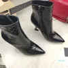 Boots skor damer höga klackar känsliga och bekväma laser svans graffiti lyx elegant klassisk sexig designer 35-41