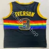 Mitchell Ness zszyty męski koszykówka 1990-00 Retro Allen 3 Iverson 1999-00 1996-97 1997-98 2006-07 Black Blue Whit
