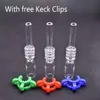 Punta al quarzo ultra-economica da 10 mm 14 mm 18 mm 19 mm per kit Mini NC con clip Keck in plastica gratuite Chiodo Banger al quarzo per tubi di vetro per bruciatori a nafta