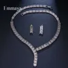 Emmaya marque de mode de luxe feuille cubique zircone mariée couleur or blanc ensembles de bijoux cristal fête de mariage bijoux collier ensembles H1022