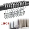 Hooks Rails 12 stks Douchegordijn Badkamer Huishouder op Muur Dubbele Glide Ringen Roestvrijstalen Set van 12 Rust Proof voor Home Tools