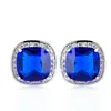 boucles d'oreilles en strass bleu royal